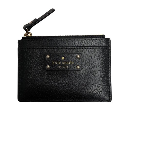 Kate Spade Grove Street Zip Wallet Small Black Preppy Minimalist - Picture 1 of 6